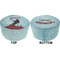 Lacrosse Round Pouf Ottoman (Top and Bottom)