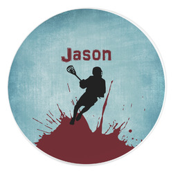Lacrosse Round Stone Trivet (Personalized)
