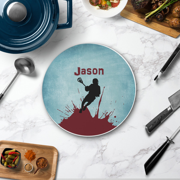 Lacrosse Round Stone Trivet - In Context View