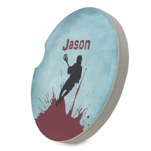 Lacrosse Sandstone Car Coaster - STANDING ANGLE