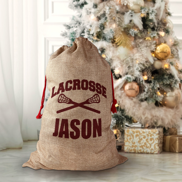 Lacrosse Santa Bag - Front (stuffed)