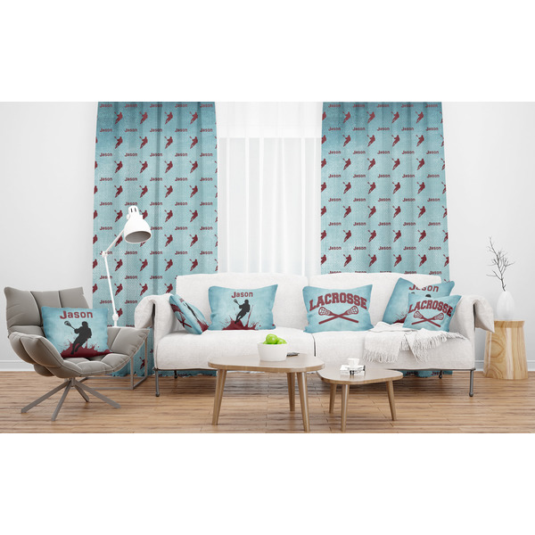 Lacrosse Sheer and Custom Curtains in Room with Matching Pillows