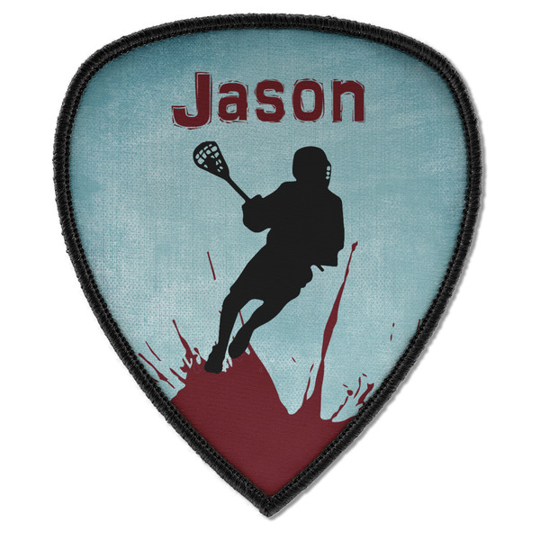 Custom Lacrosse Iron on Shield Patch A w/ Name or Text