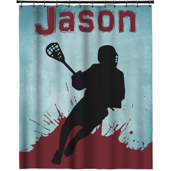 Custom Lacrosse Extra Long Shower Curtain - 70"x84" (Personalized)