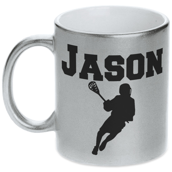 Custom Lacrosse Metallic Silver Mug (Personalized)