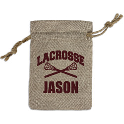 Lacrosse Small Burlap Gift Bag - Front (Personalized)