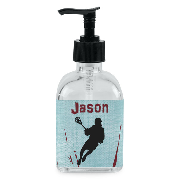 Custom Lacrosse Glass Soap & Lotion Bottle - Single Bottle (Personalized)