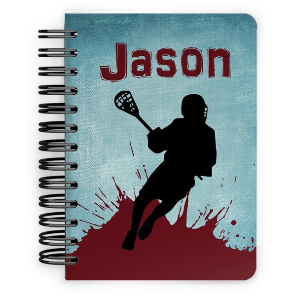 Custom Lacrosse Spiral Notebook - 5x7 w/ Name or Text