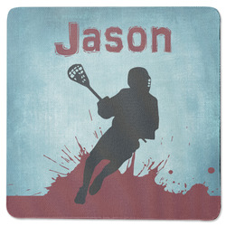 Lacrosse Square Rubber Backed Coaster (Personalized)