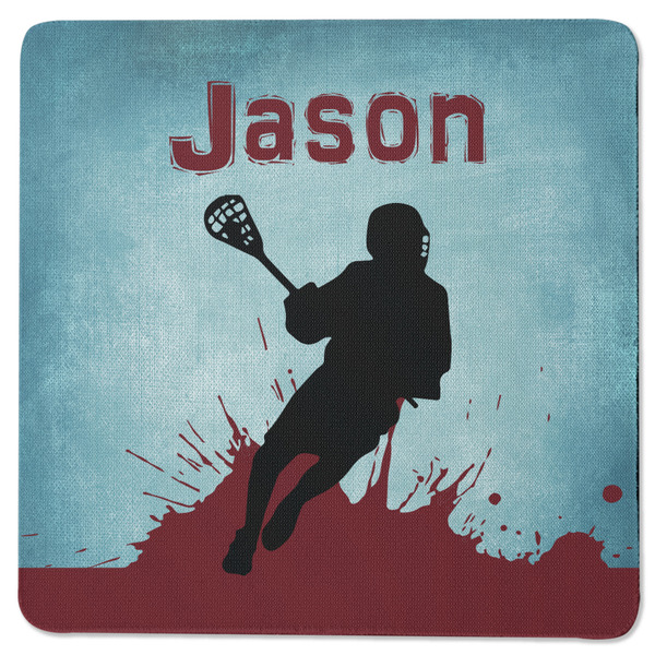 Lacrosse Square Coaster Rubber Back - Single