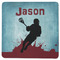 Lacrosse Square Rubber Backed Coaster (Personalized)