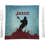 Lacrosse Glass Square Lunch / Dinner Plate 9.5" (Personalized)