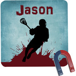 Lacrosse Square Fridge Magnet (Personalized)