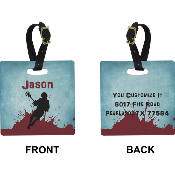 Lacrosse Square Luggage Tag (Front + Back)