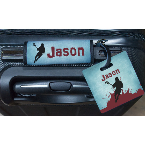 Lacrosse Square Luggage Tag & Handle Wrap - In Context