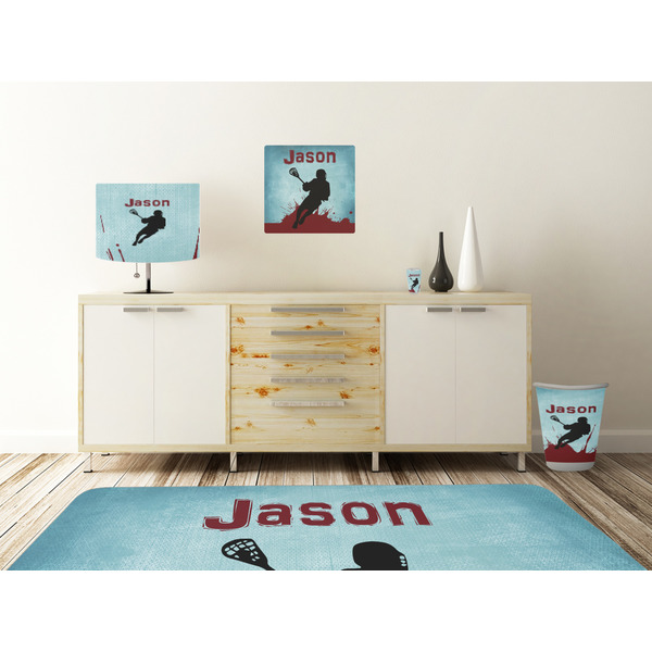 Lacrosse Square Wall Decal Wooden Desk