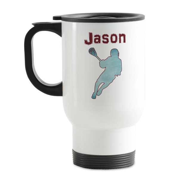 Custom Lacrosse Stainless Steel Travel Mug with Handle