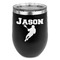 Lacrosse Stainless Wine Tumblers - Black - Double Sided - Front
