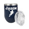 Lacrosse Stainless Wine Tumblers - Navy - Double Sided - Alt View