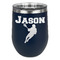Lacrosse Stainless Wine Tumblers - Navy - Double Sided - Front