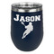 Lacrosse Stainless Wine Tumblers - Navy - Single Sided - Front