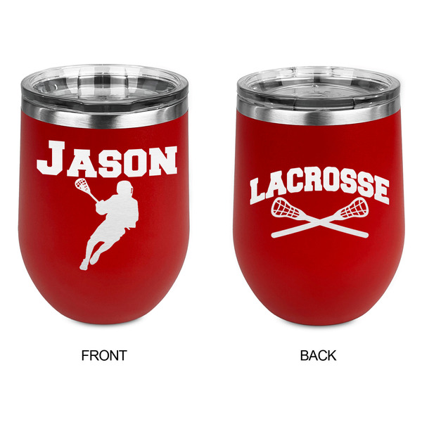 Lacrosse Stainless Wine Tumblers - Red - Double Sided - Approval