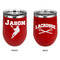 Lacrosse Stainless Wine Tumblers - Red - Double Sided - Approval