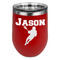 Lacrosse Stainless Wine Tumblers - Red - Double Sided - Front