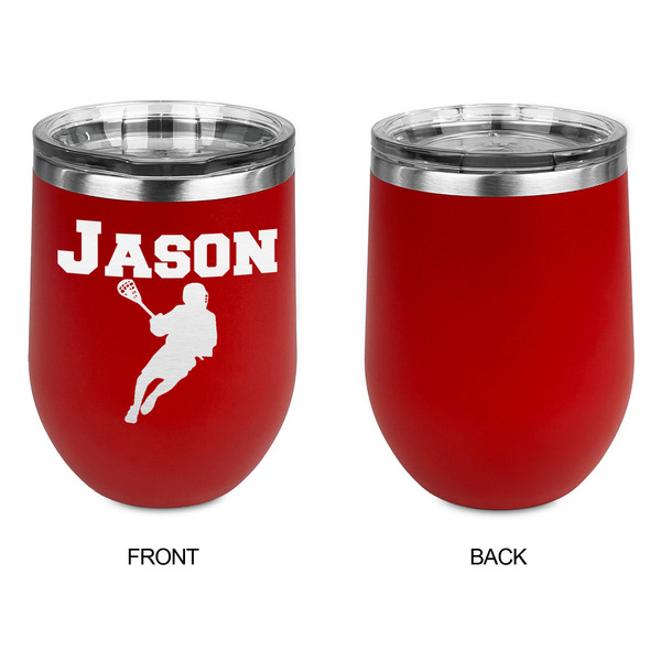 Lacrosse Stainless Wine Tumblers - Red - Single Sided - Approval