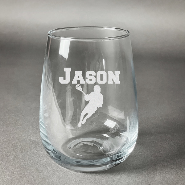 Custom Lacrosse Stemless Wine Glass - Engraved (Personalized)