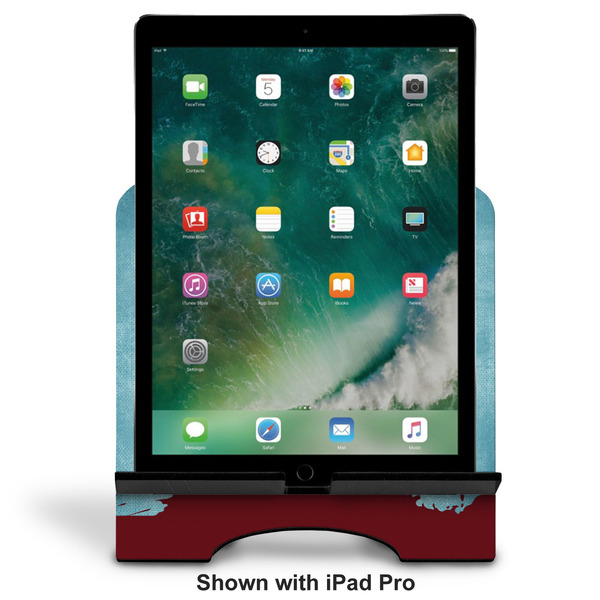 Lacrosse Stylized Tablet Stand - Front with ipad