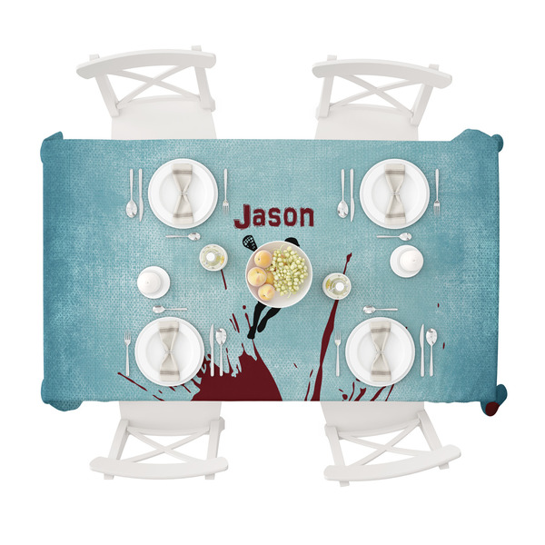 Lacrosse Tablecloths (58"x102") - TOP VIEW (with plates)