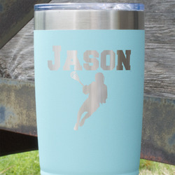 Lacrosse 20 oz Stainless Steel Tumbler - Teal - Double Sided (Personalized)