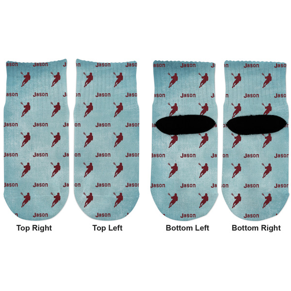 Lacrosse Toddler Ankle Socks - Double Pair - Front and Back - Apvl