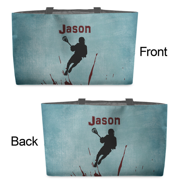 Lacrosse Tote w/Black Handles - Front & Back Views