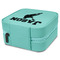 Lacrosse Travel Jewelry Boxes - Leather - Teal - View from Rear