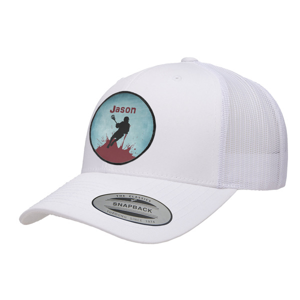 Custom Lacrosse Trucker Hat - White (Personalized)