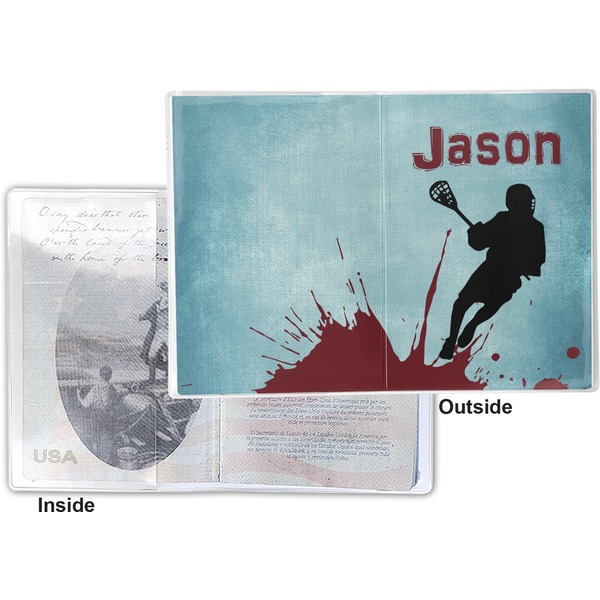 Lacrosse Vinyl Passport Holder - Flat Front and Back