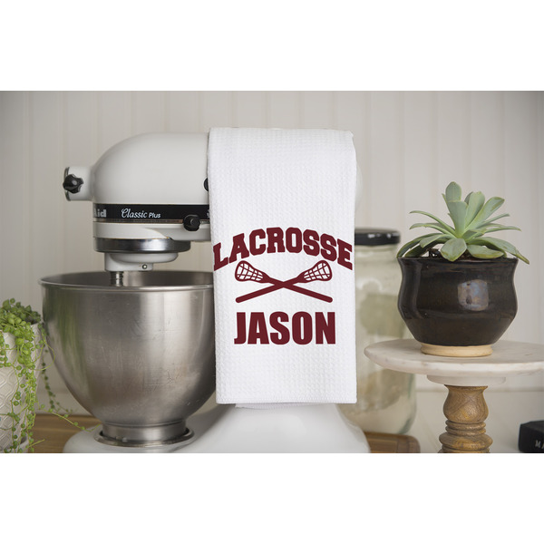 Lacrosse Waffle Weave Towel - Lifestyle - Partial Print