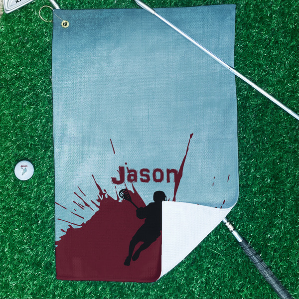 Lacrosse Waffle Weave Golf Towel - In Context