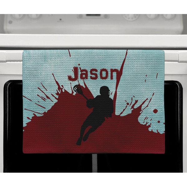 Lacrosse Waffle Weave Towel - Full Color Print - Lifestyle2 Image