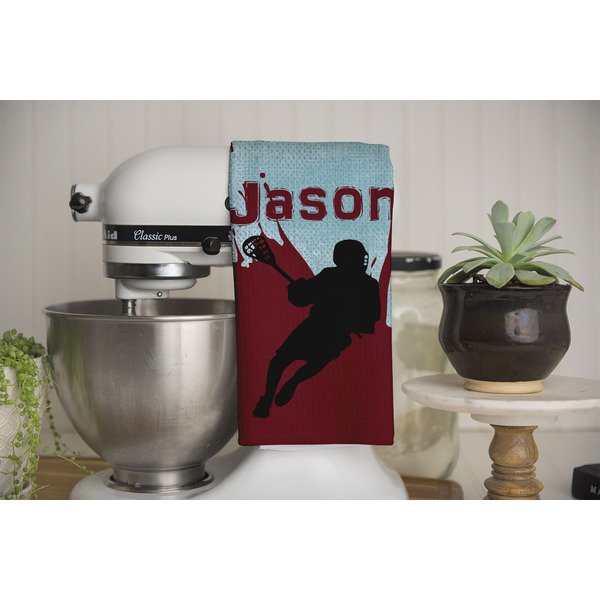 Lacrosse Waffle Weave Towel - Full Color Print - Lifestyle Image