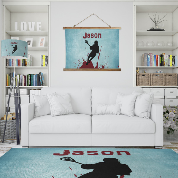 Lacrosse Wall Hanging Tapestry - IN CONTEXT