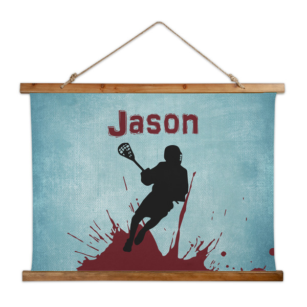 Custom Lacrosse Wall Hanging Tapestry - Wide (Personalized)
