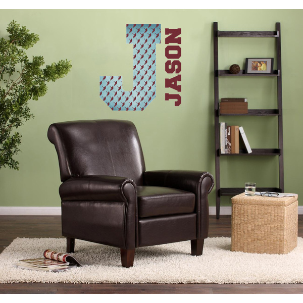 Lacrosse Wall Name & Initial Large on Living Room Wall