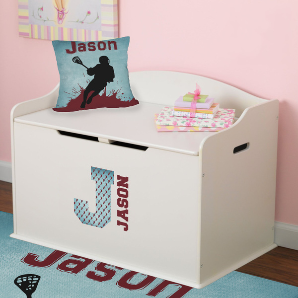 Lacrosse Wall Name & Initial Small on Toy Chest