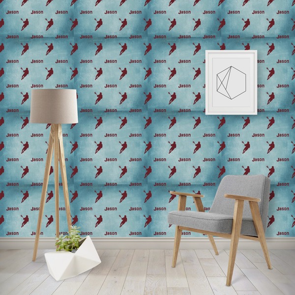 Custom Lacrosse Wallpaper & Surface Covering (Water Activated - Removable)