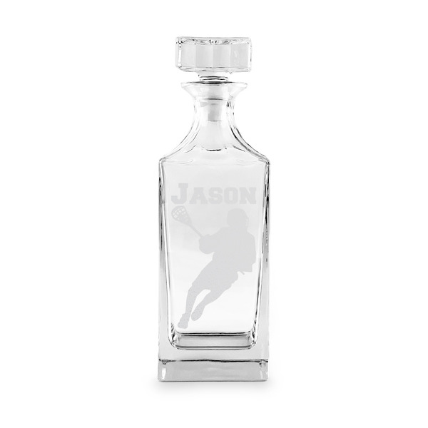 Custom Lacrosse Whiskey Decanter - 30 oz Square (Personalized)
