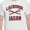 Lacrosse White Crew T-Shirt on Model - CloseUp