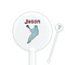 Lacrosse 5.5" Round Plastic Stir Sticks - White - Single Sided (Personalized)